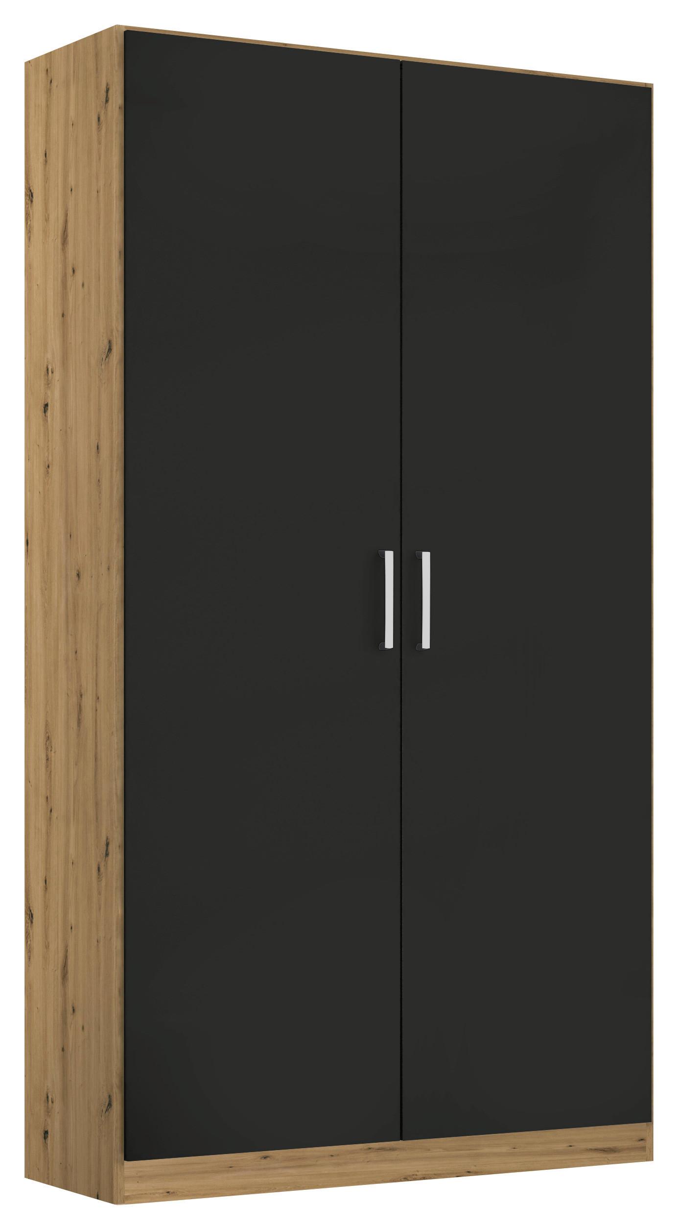 Drehtürenschrank 91 cm Berlin Eiche Dekor/Grau - Eiche Artisan/Grau, MODERN, Holzwerkstoff (91/197/54cm) - Rauch Möbel