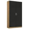 Drehtürenschrank 91 cm Berlin Eiche Dekor/Grau - Eiche Artisan/Grau, MODERN, Holzwerkstoff (91/197/54cm) - Rauch Möbel