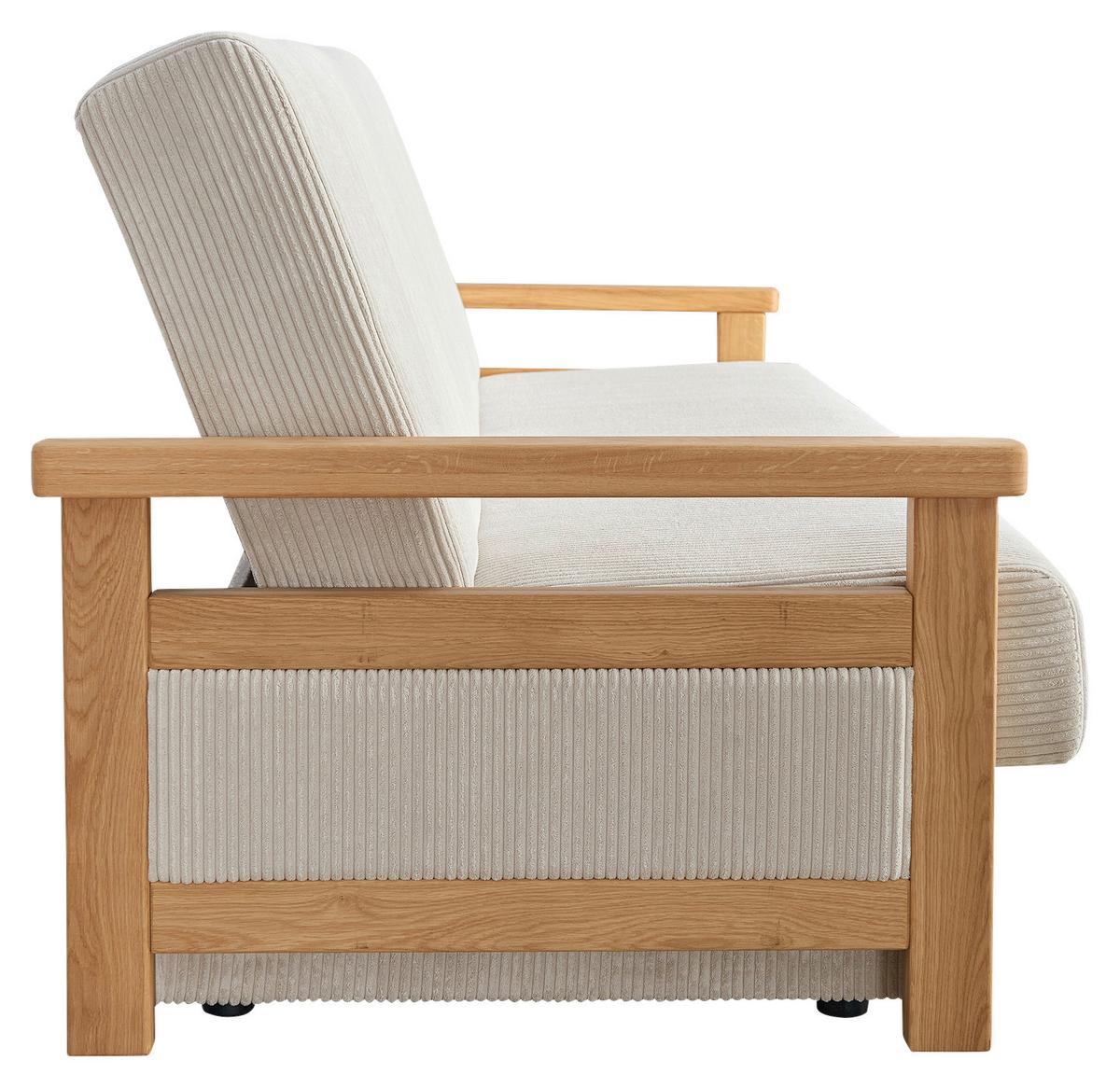 Schlafsofa Malaga Creme B: 220 cm - Creme/Naturfarben, Design, Holz/Textil (220/90/90cm) - P & B