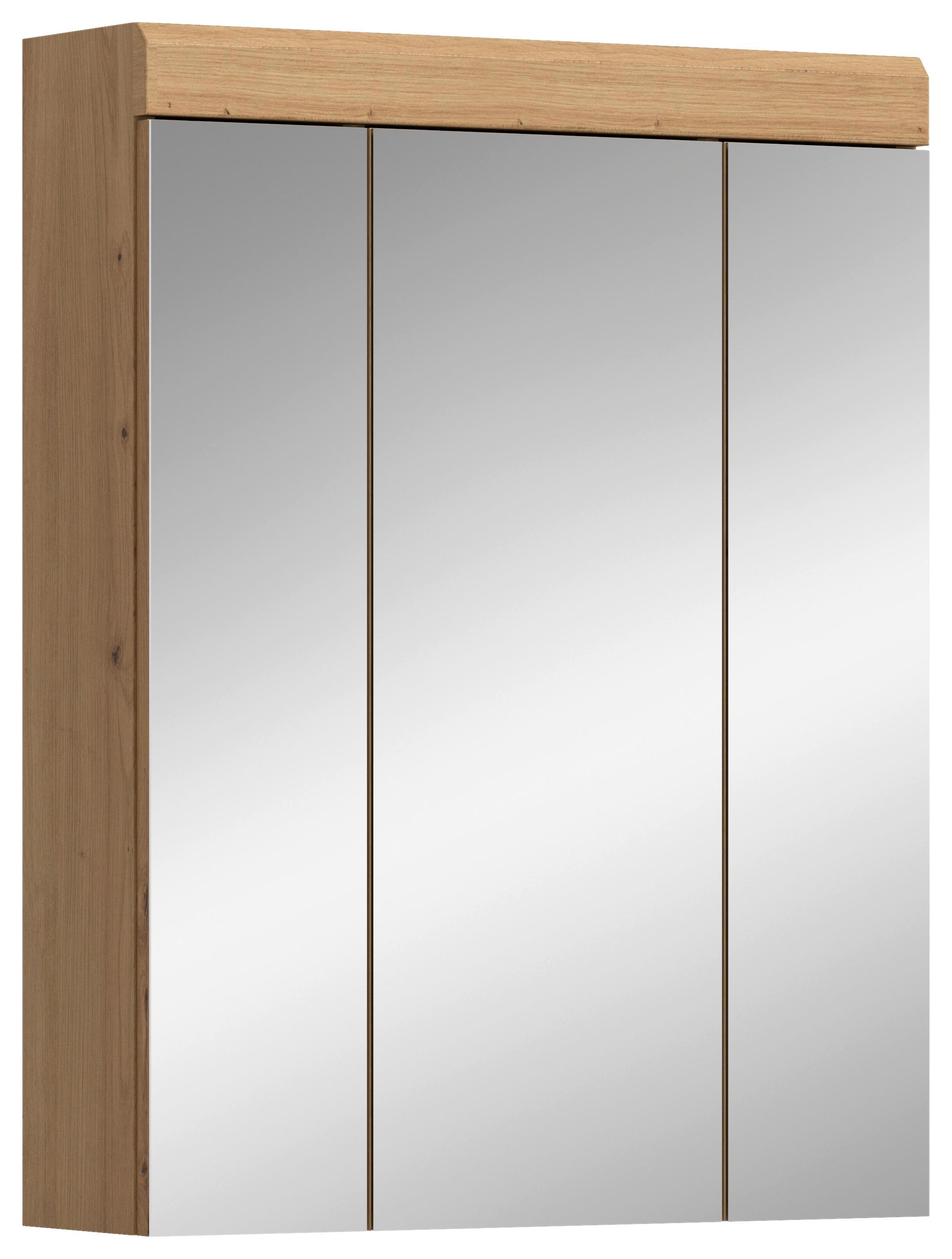 Spiegelschrank Scout Eiche Artisan Dekor B: 60 cm - Salbeigrün/Eiche Artisan, MODERN, Glas/Holzwerkstoff (60/79/18cm) - MID.YOU