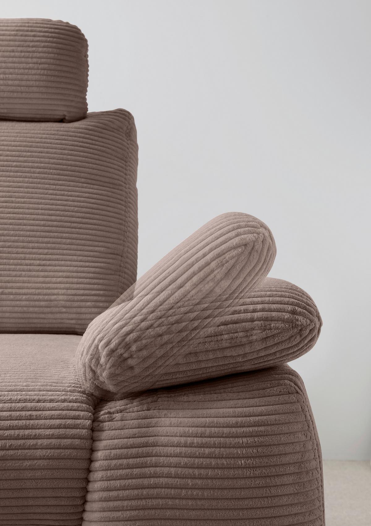 Eckschlafsofa Positano Graubraun S: 206x261 Cm - Wildeiche/Graubraun, MODERN, Textil (206/261cm) - Livetastic