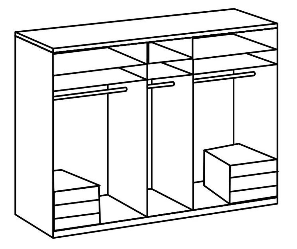 Drehtürenschrank 250cm Level, Graphit/eiche Dekor - Eichefarben/Graphitfarben, MODERN, Holzwerkstoff (250/236/58cm) - MID.YOU