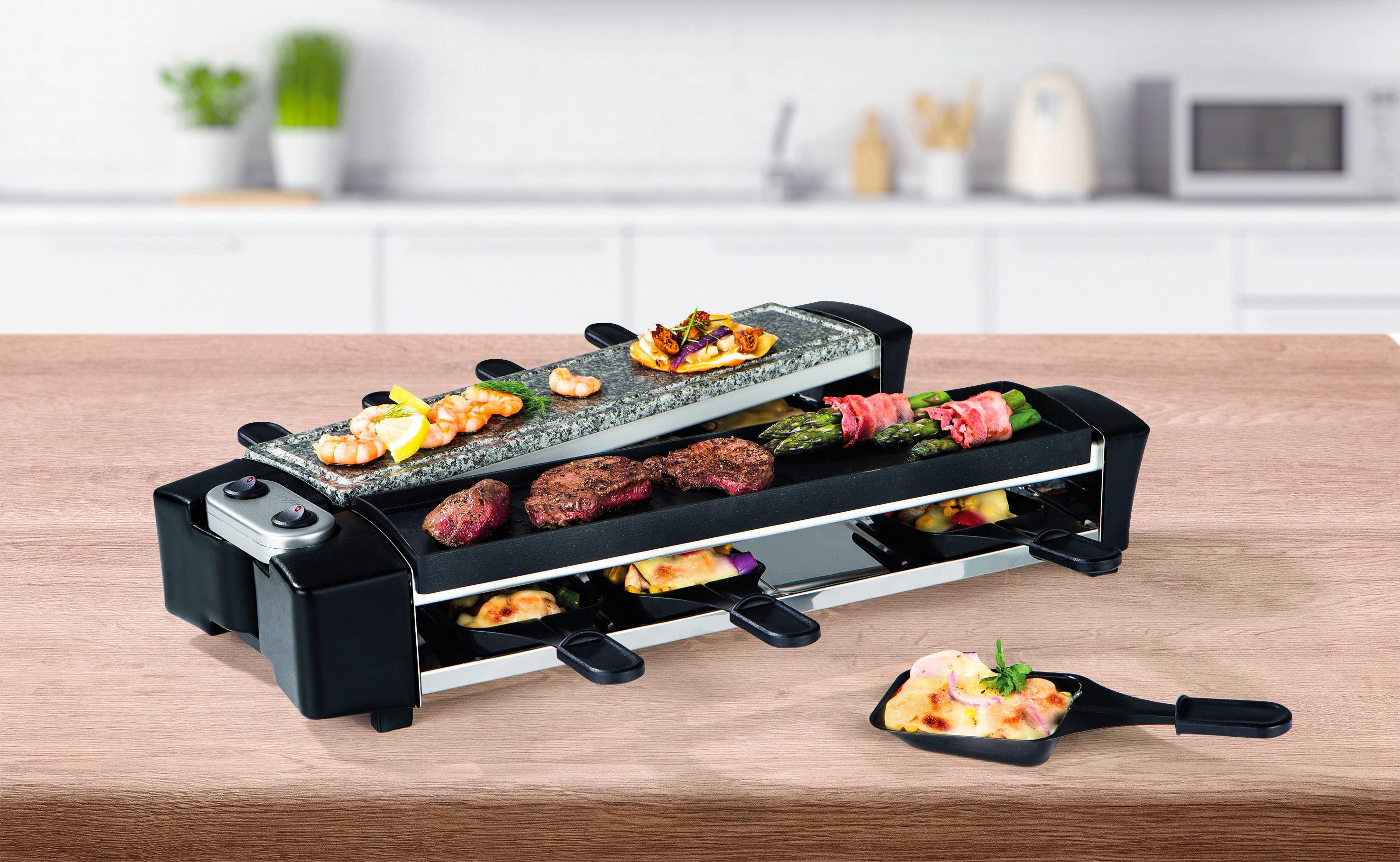 raclette grill ausklappbar mit steinplatte kaufen
