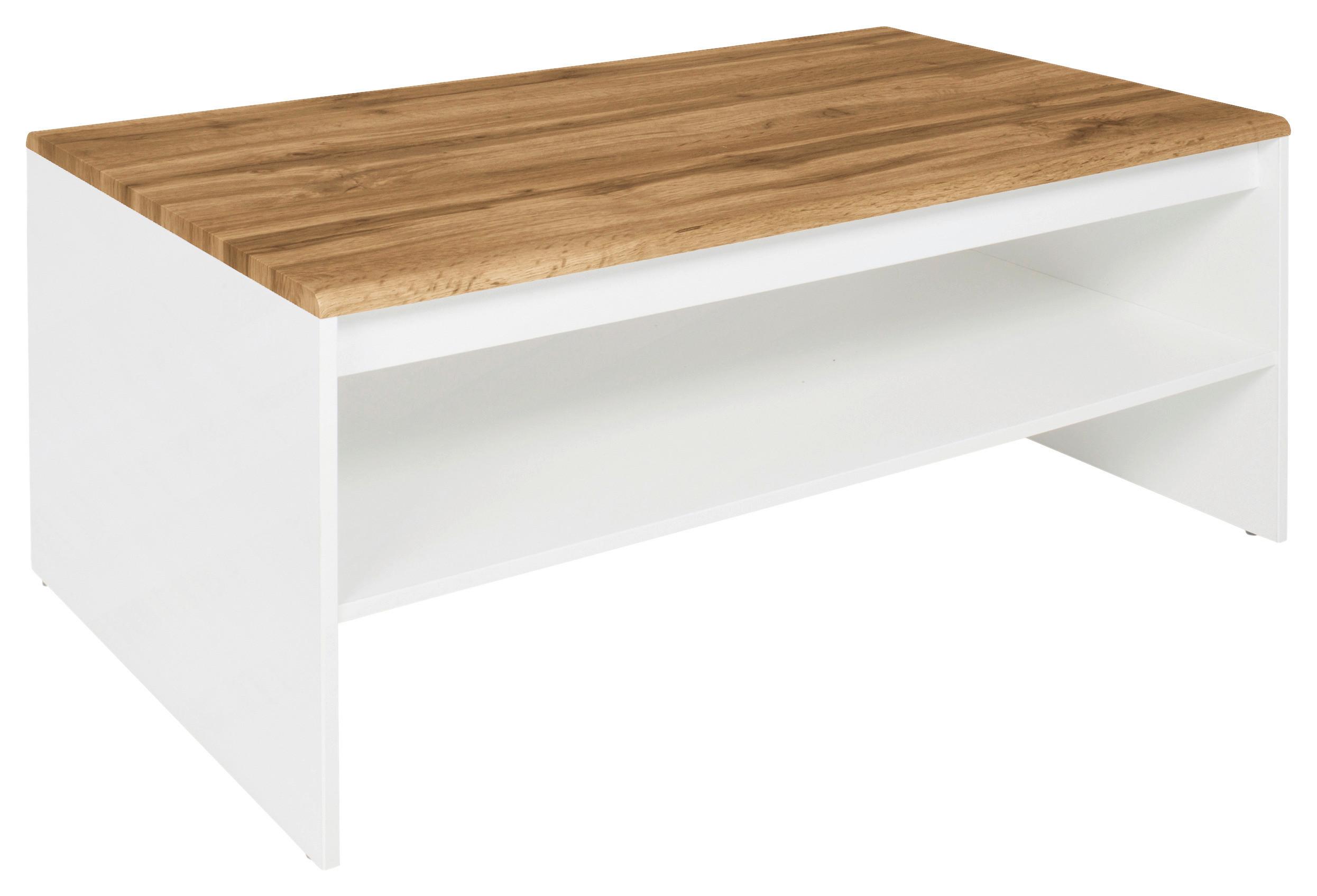 Couchtisch Holten Coffee Table - Eiche Wotan/Weiß, Design, Holzwerkstoff (110/65/45,5cm)