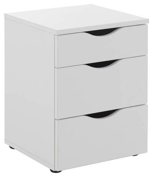 Nachtkästchen Weiß H: 55 Cm Maxi - Schwarz/Weiß, KONVENTIONELL, Holzwerkstoff (40/55/39cm)
