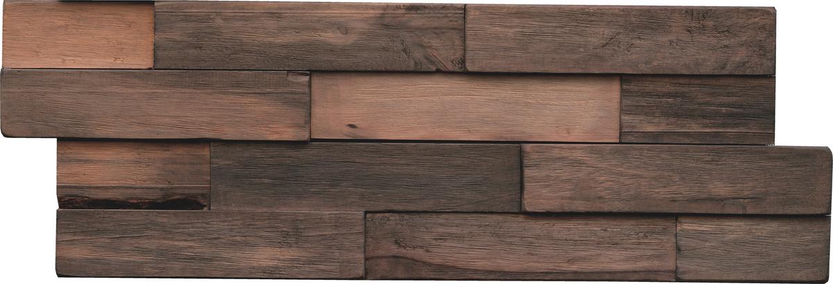 Wandverkleidung Driftwood Hevea Bali Sea - Dunkelbraun, Basics, Holz (56/20/2cm)