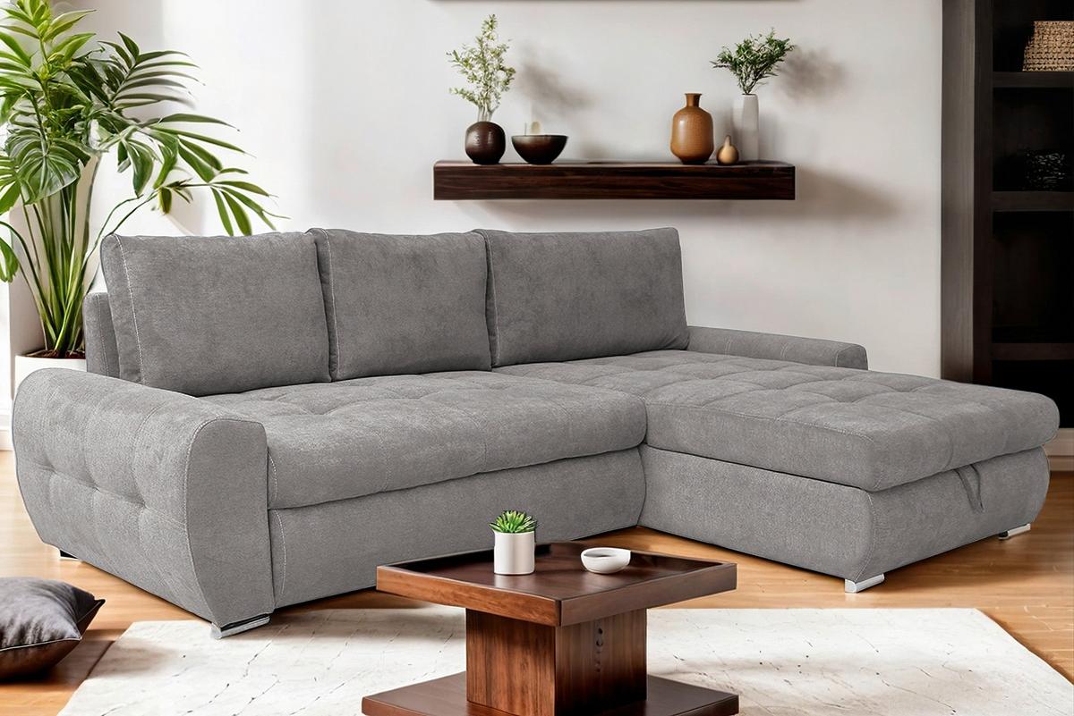 Ecksofa Mit Schlaffunktion Solar Fango 277x175 Cm - Chromfarben/Fango, Design, Textil (277/175cm) - Livetastic