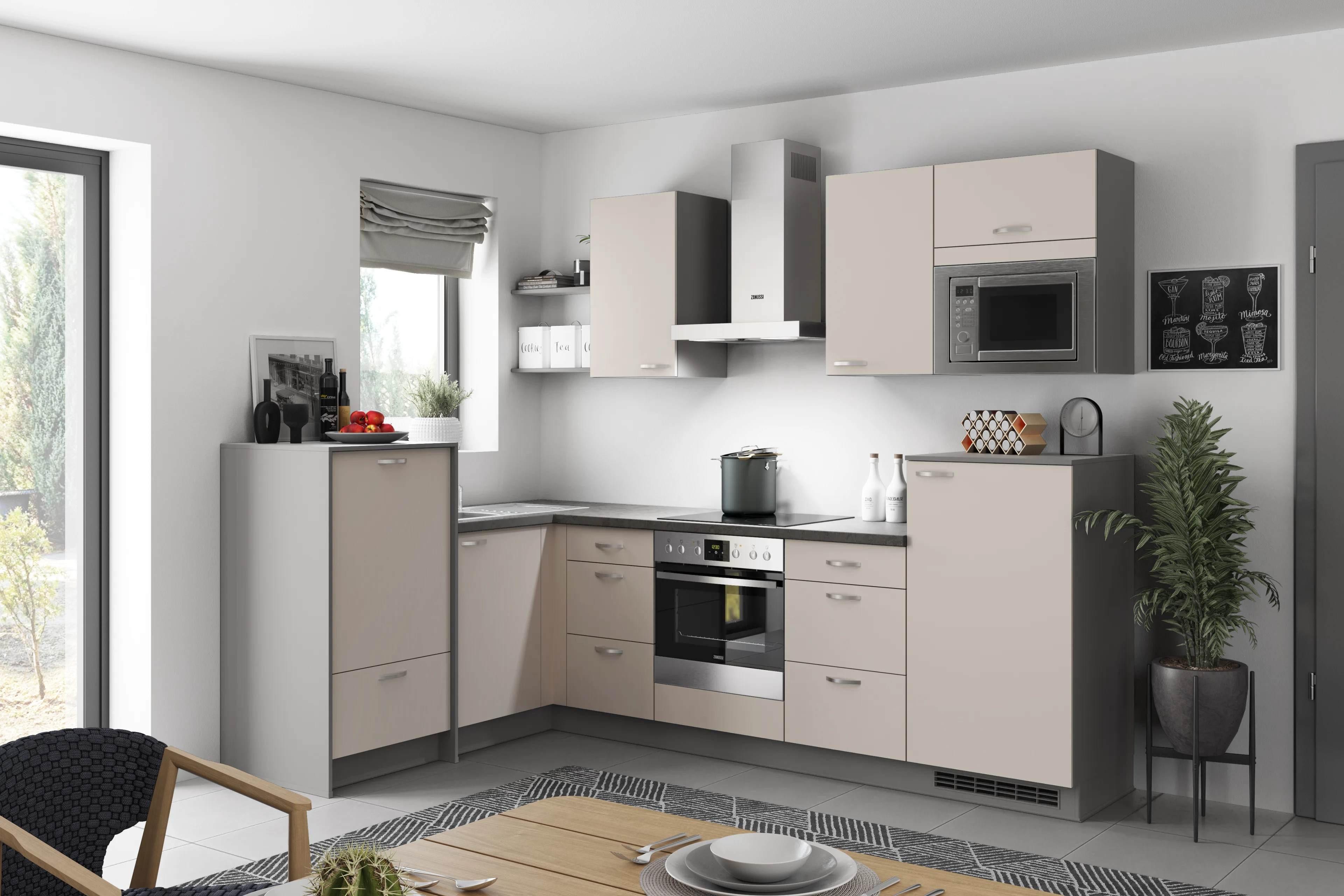Eckküche Win - Anthrazit/Creme, MODERN, Holzwerkstoff (178/280cm) - Express