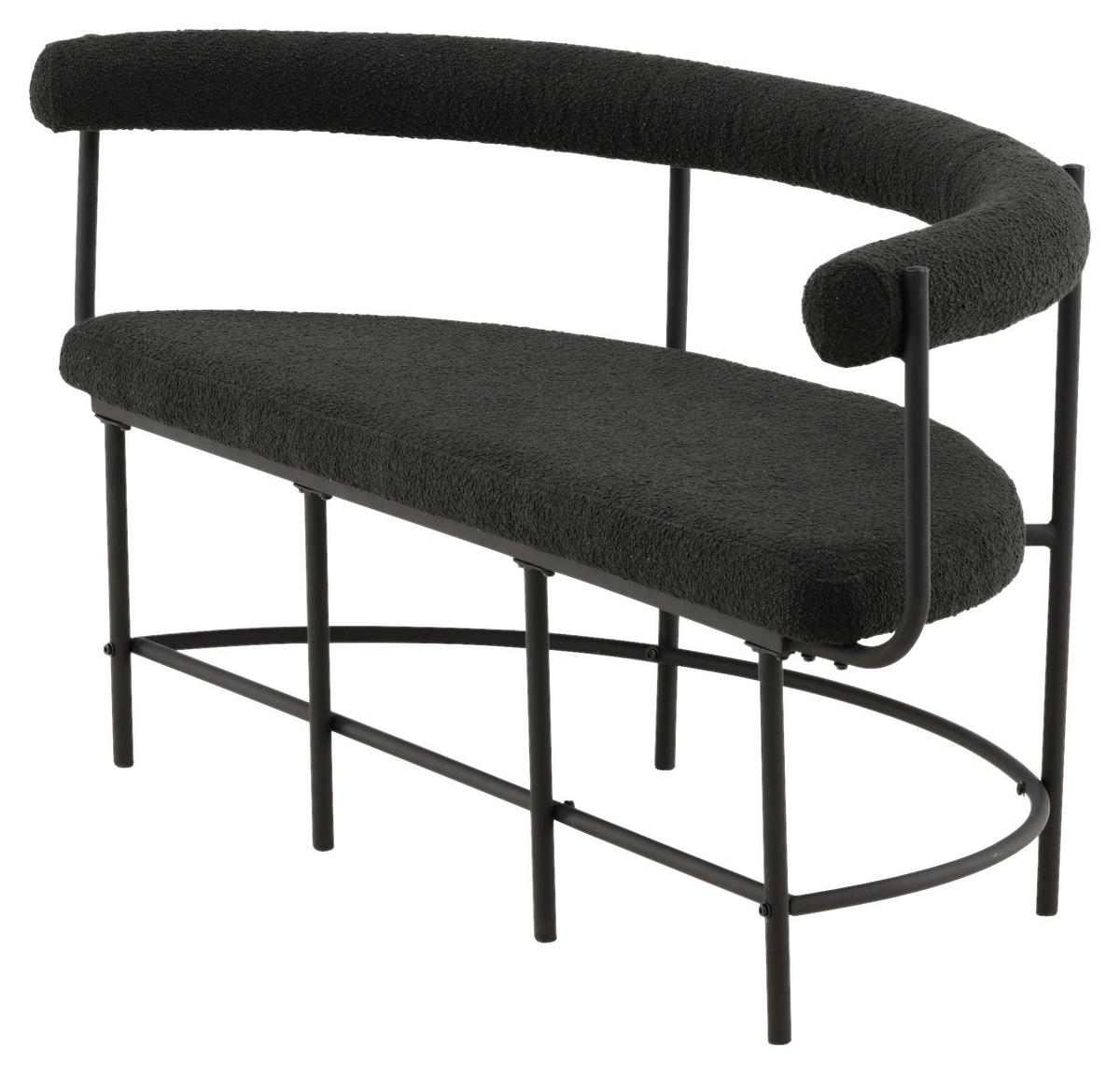 Sitzbank Stallhagen - Schwarz, Design, Textil/Metall (165/75/51cm) - Livetastic