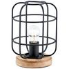 Tischleuchte 93056/66 Gwen - Schwarz/Braun, Design, Holz/Metall (20/26,5cm) - Brilliant