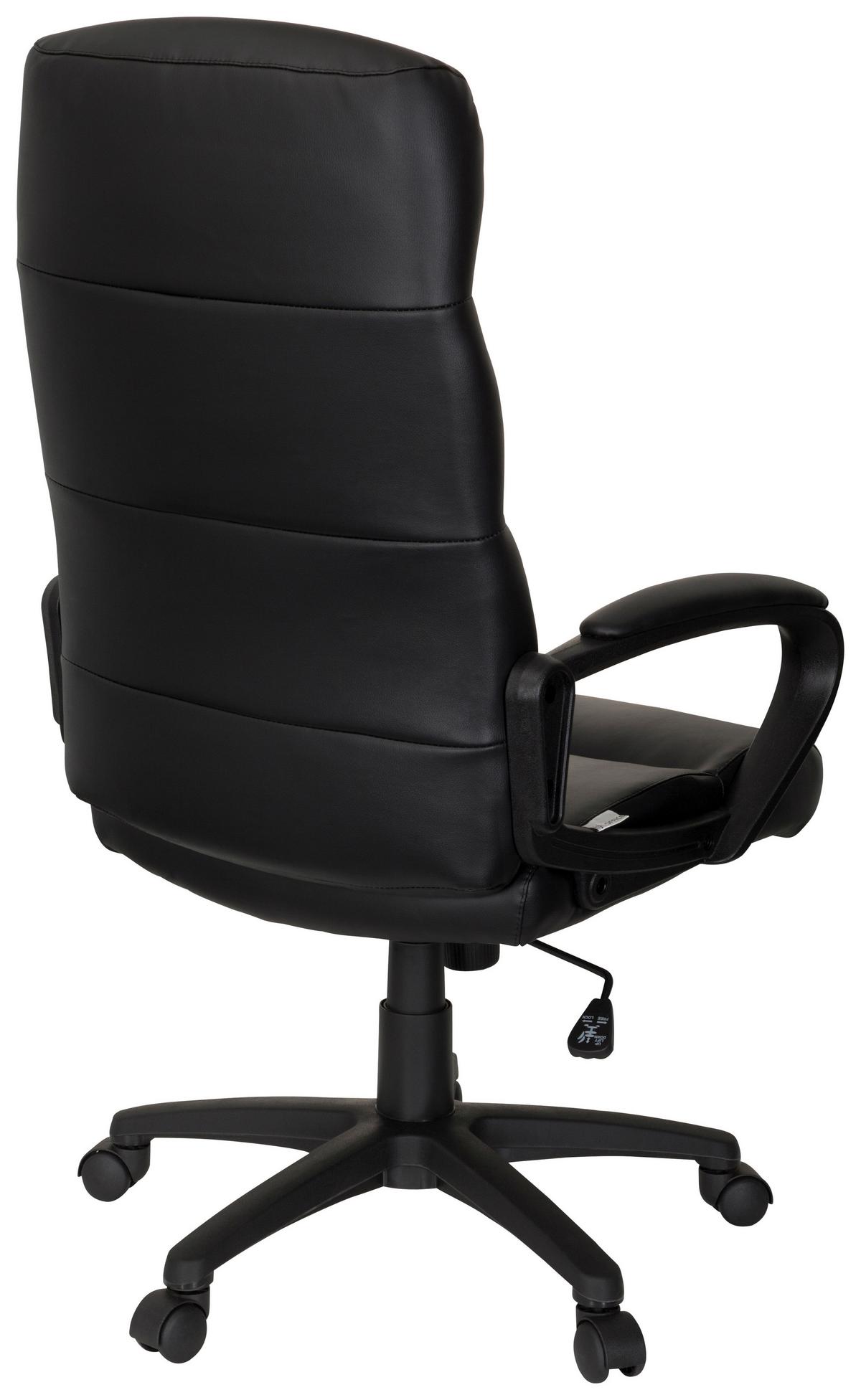 Chefsessel Futura 100 Lederlook Schwarz Bis 110kg - Schwarz, MODERN, Kunststoff/Textil (61/119/65cm) - MID.YOU