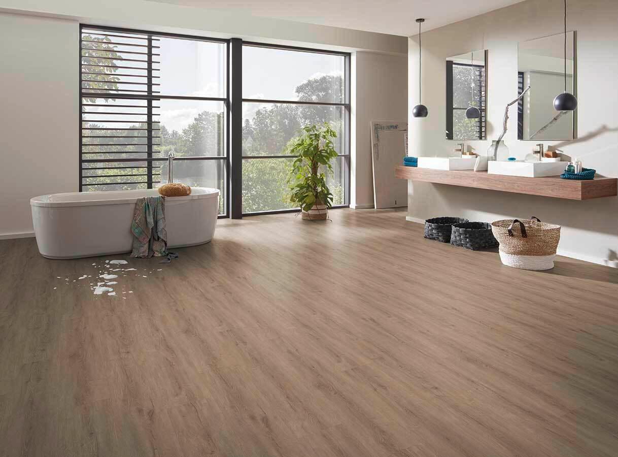 Designboden Eichefarben Landhausdiele Stärke 3,8mm - Eichefarben, Basics, Kunststoff (122/22.8/0.38cm)