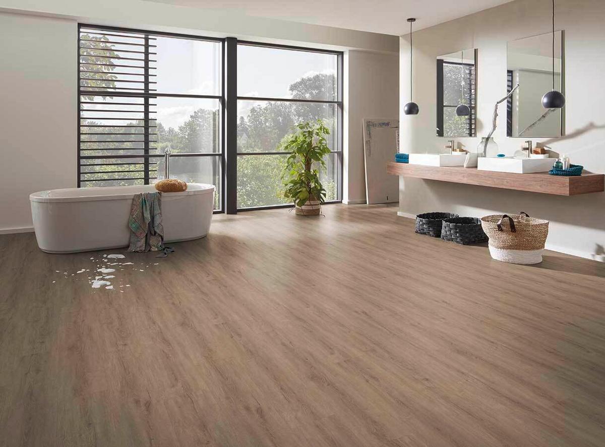 Designboden Eichefarben Landhausdiele Stärke 3,8mm - Eichefarben, Basics, Kunststoff (122/22.8/0.38cm)