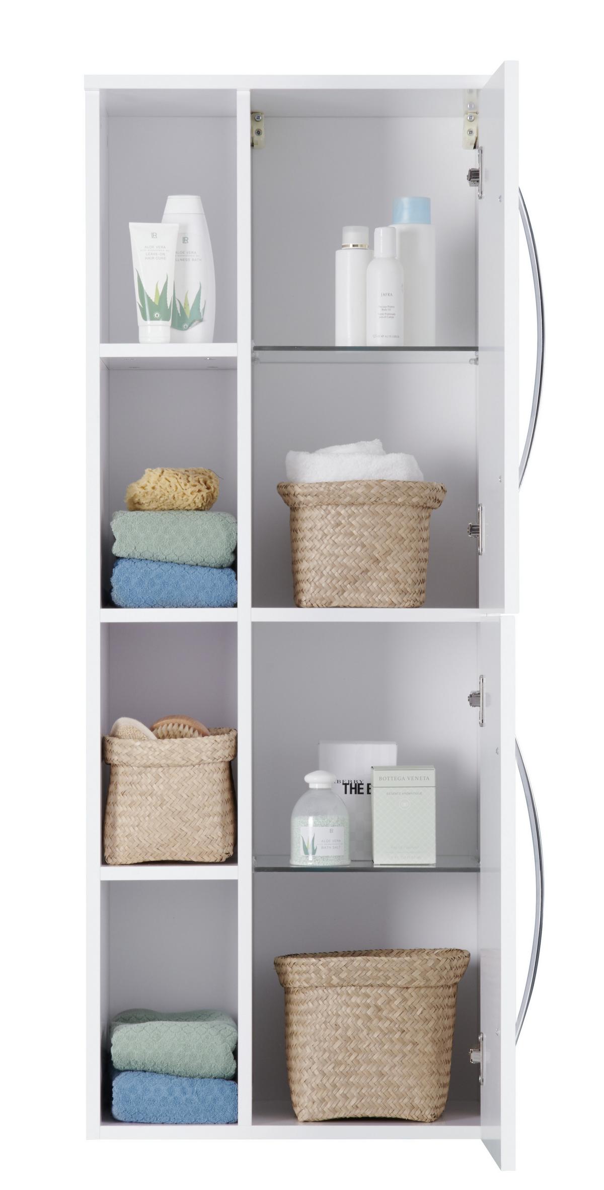 Midischrank mit Türdämpfung Inn, B: 50 cm Weiß - Weiß, MODERN, Holzwerkstoff (50/128/32cm)