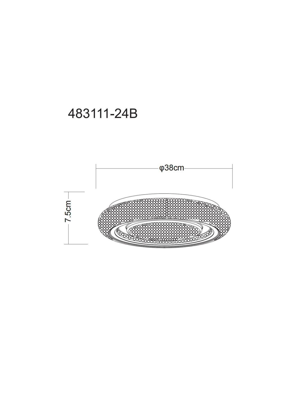 LED-Deckenleuchte 483111-24b Rada - Klar/Chromfarben, Basics, Kunststoff/Metall (38/7,5cm) - Globo