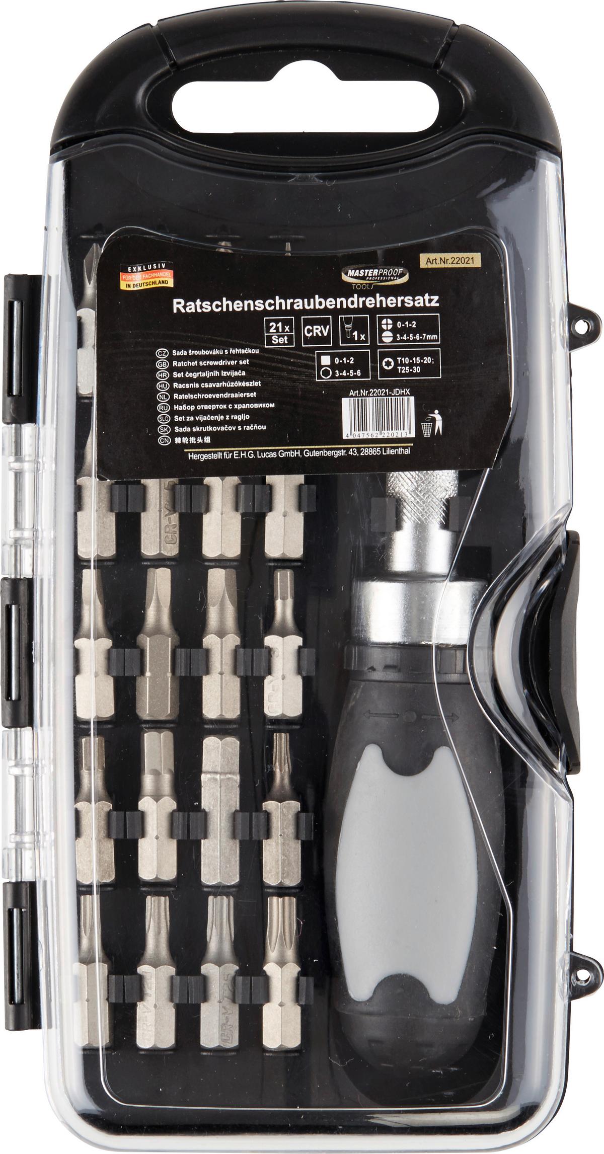 Csavarkihajtó Készlet 21 Részes - ezüst, Konventionell, fém