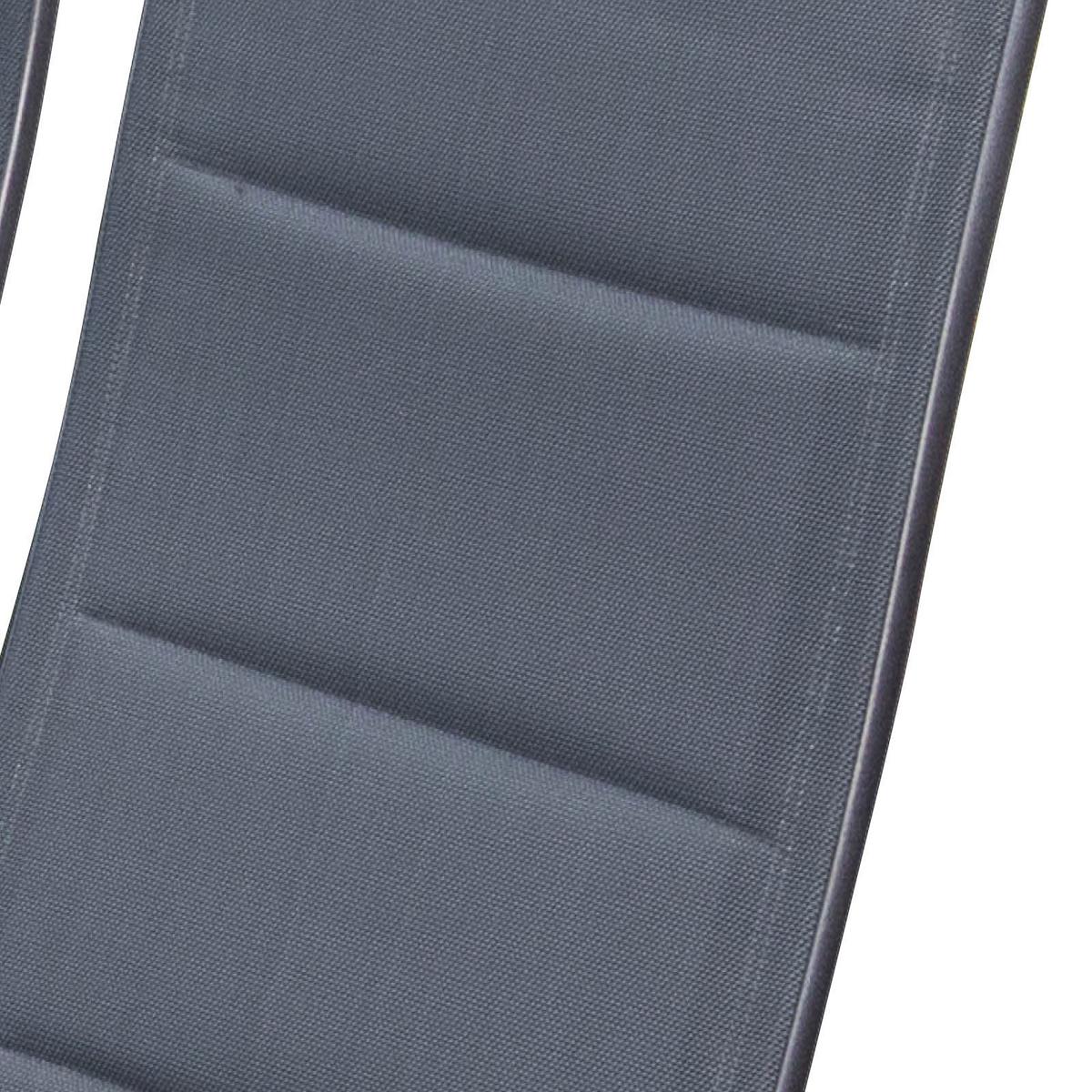 Gartensessel Klappbar Taviano Metall/Textil - Graphitfarben, ROMANTIK / LANDHAUS, Textil/Metall (59/109/73cm) - Gardenson