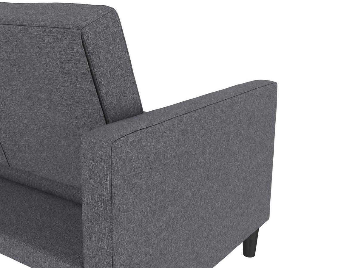 Schlafsofa Palermo Grau, mit Schlaffunktion - Schwarz/Grau, Basics, Textil (207/86/86cm) - Livetastic
