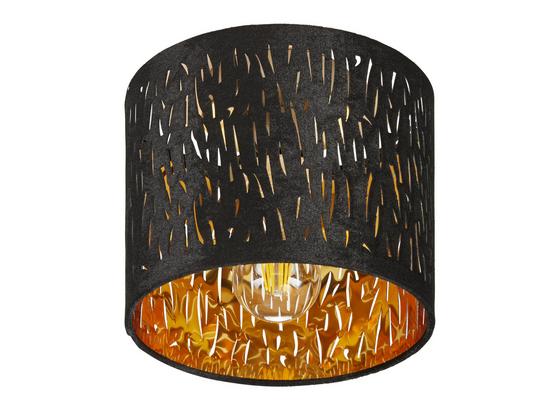 Stropná Lampa Samti Ø 20cm, 40 Watt - čierna/zlatá, Štýlový, kov/textil (20/17cm) - Modern Living Stropná Lampa Samti Ø 20cm, 40 Watt - čierna/zlatá, Štýlový, kov/textil (20/17cm) - Modern Living