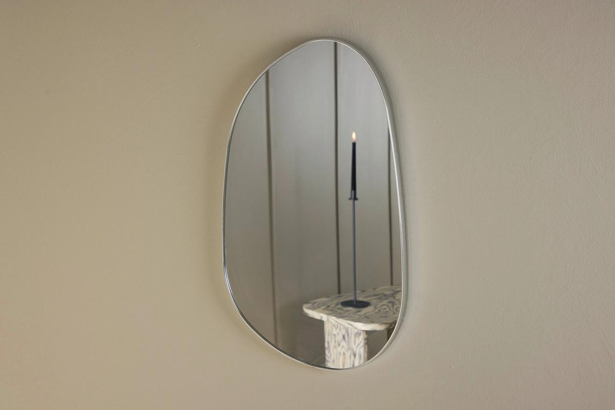 Spiegel Askersund Silberfarben B: 40 cm - Silberfarben, MODERN, Glas/Metall (40/65/3cm) - Livetastic
