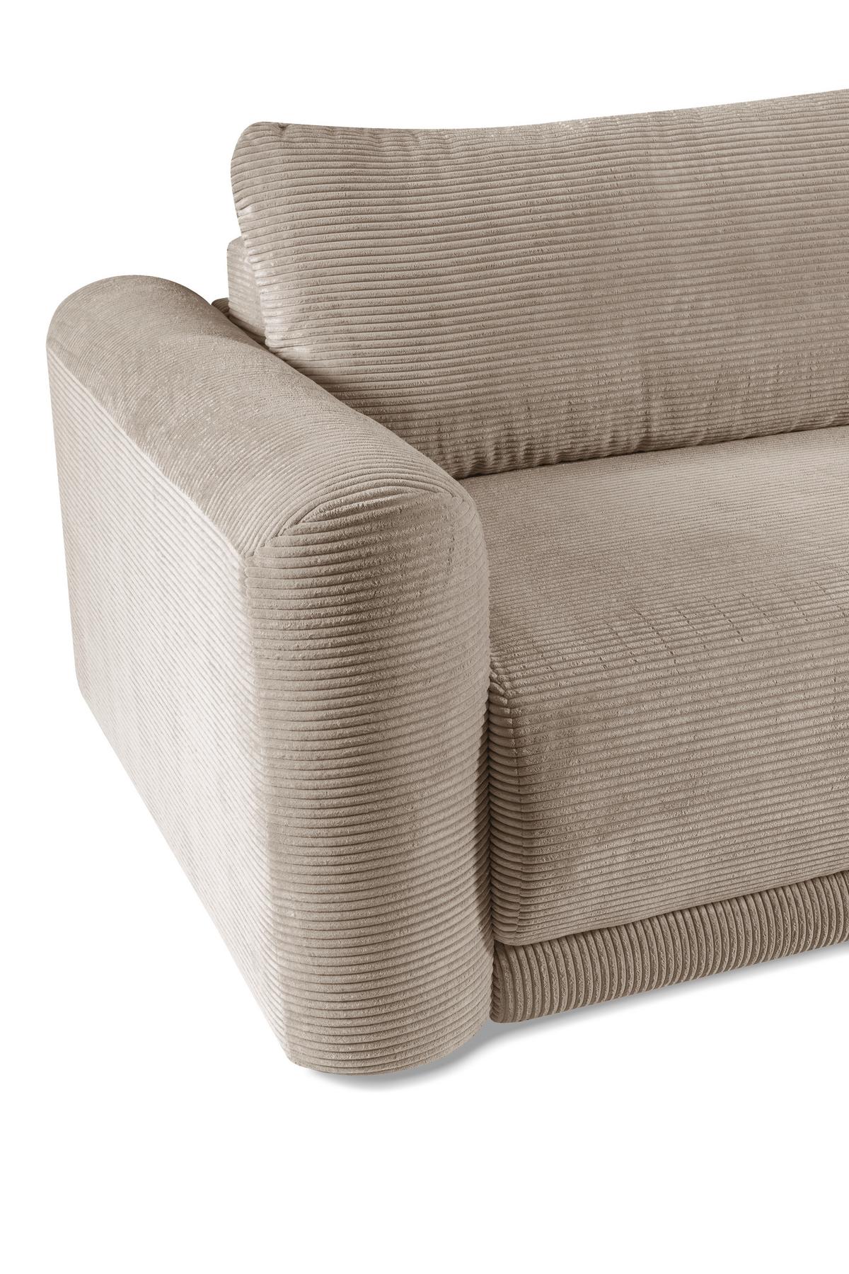 Schlafsofa Norman Beige B: 252cm - Beige/Schwarz, Design, Textil (252/93/167cm) - Livetastic