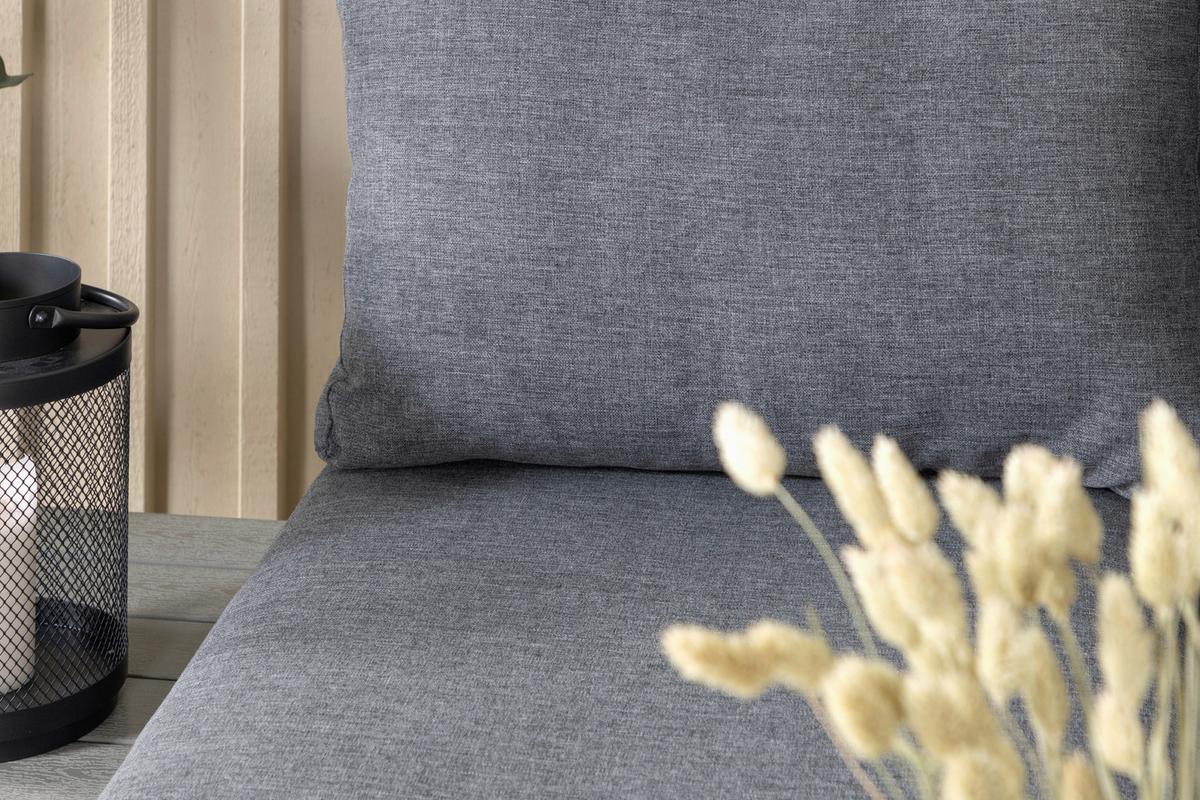 Loungegarnitur Odense - Schwarz, KONVENTIONELL, Metall (133/167cm) - Gardenson
