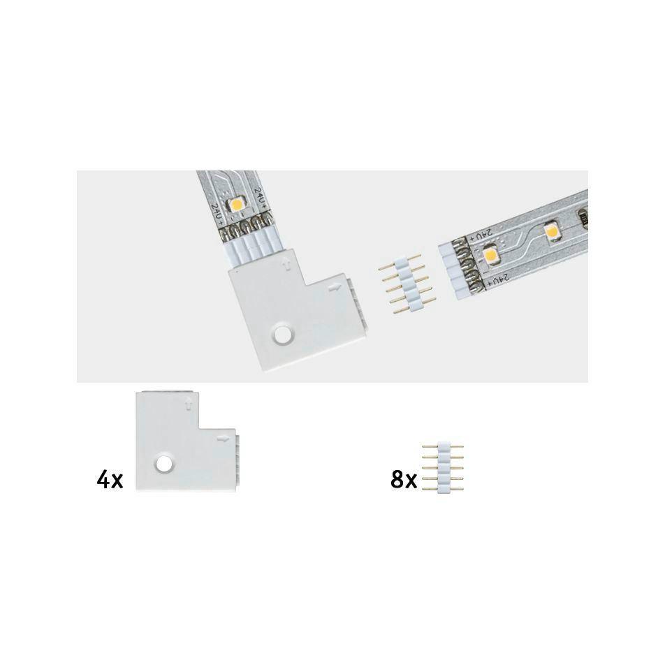 LED-Stripe Connector Eckverbindung Weiß - Weiß, Basics, Kunststoff (2,5/0,45cm) - Paulmann