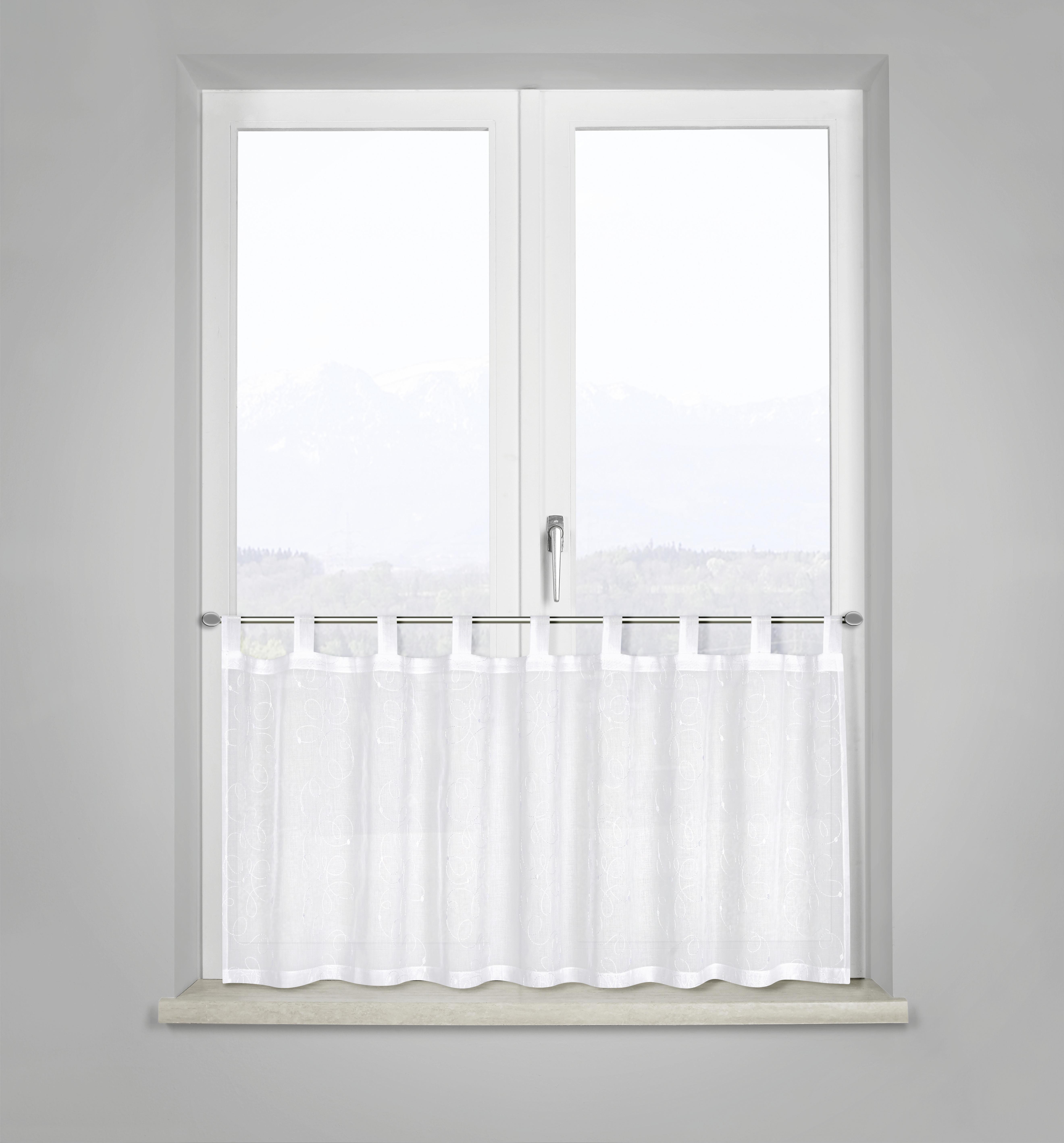 Záclona Krátká Fiona, 50/140 Cm, Bílá - bílá, Romantický / Rustikální, textil (50/140cm) - Modern Living