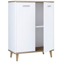 Komoda LANDOS - bílá/šedá, Moderní, kompozitní dřevo/plast (60/81/32cm) - MID.YOU