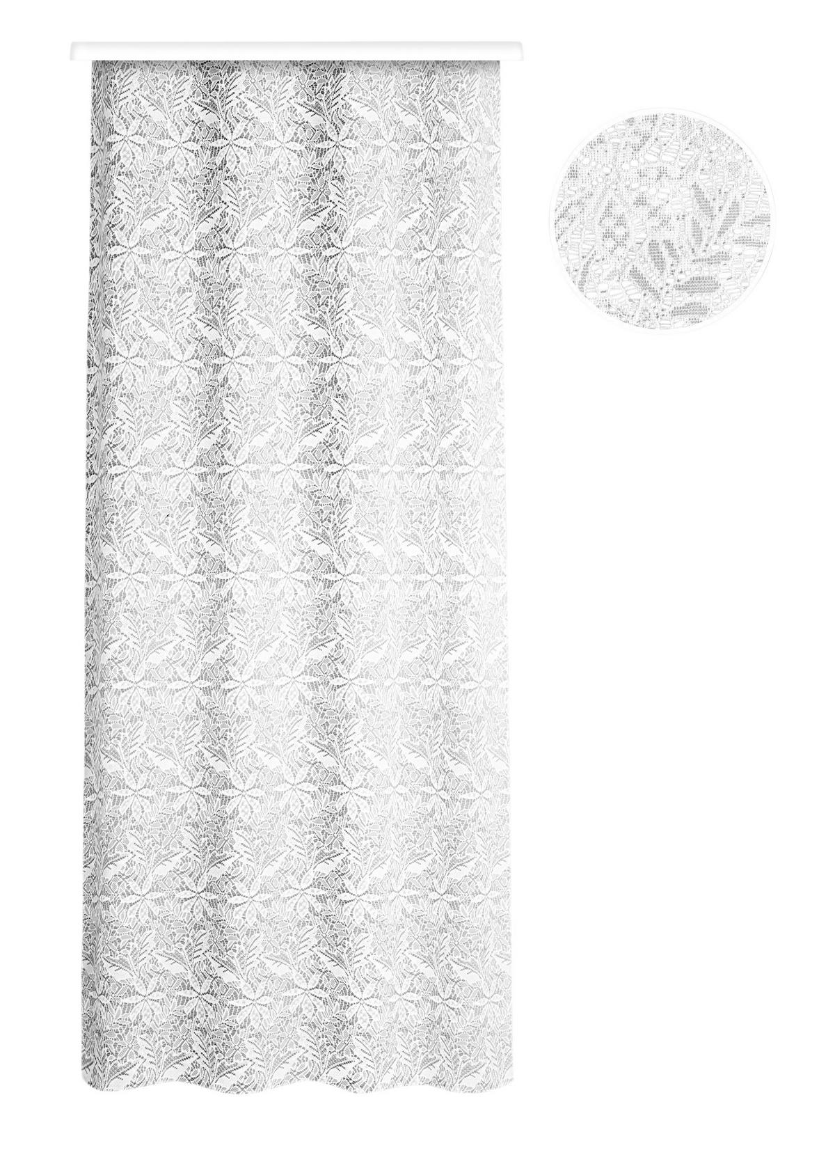Fertigvorhang Flora - Weiß, ROMANTIK / LANDHAUS, Textil (140/245cm) - James Wood