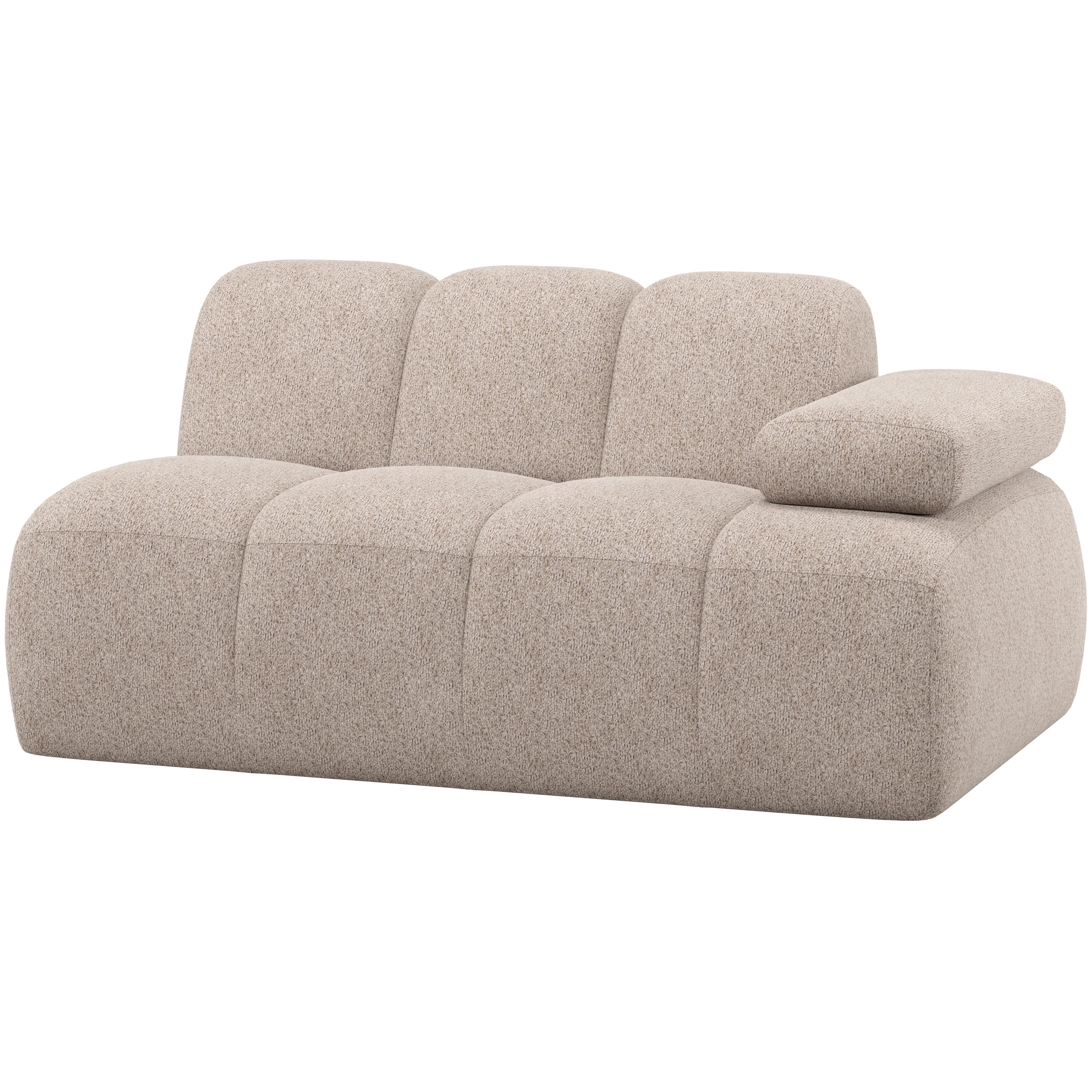 Sofaelement Mojo Sandfarben, Armteilverstellung - Sandfarben/Schwarz, MODERN, Textil (164/74/97cm) - Livetastic