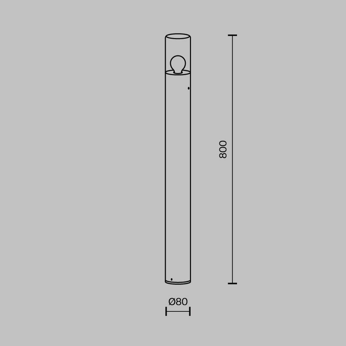 Wegeleuchte Amas - Graphitfarben, MODERN, Glas/Metall (8/80cm) - MAYTONI