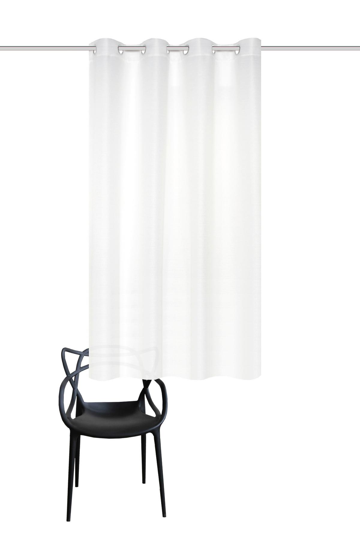 Ösenvorhang Benoga - Weiß, Basics, Textil (135cm)