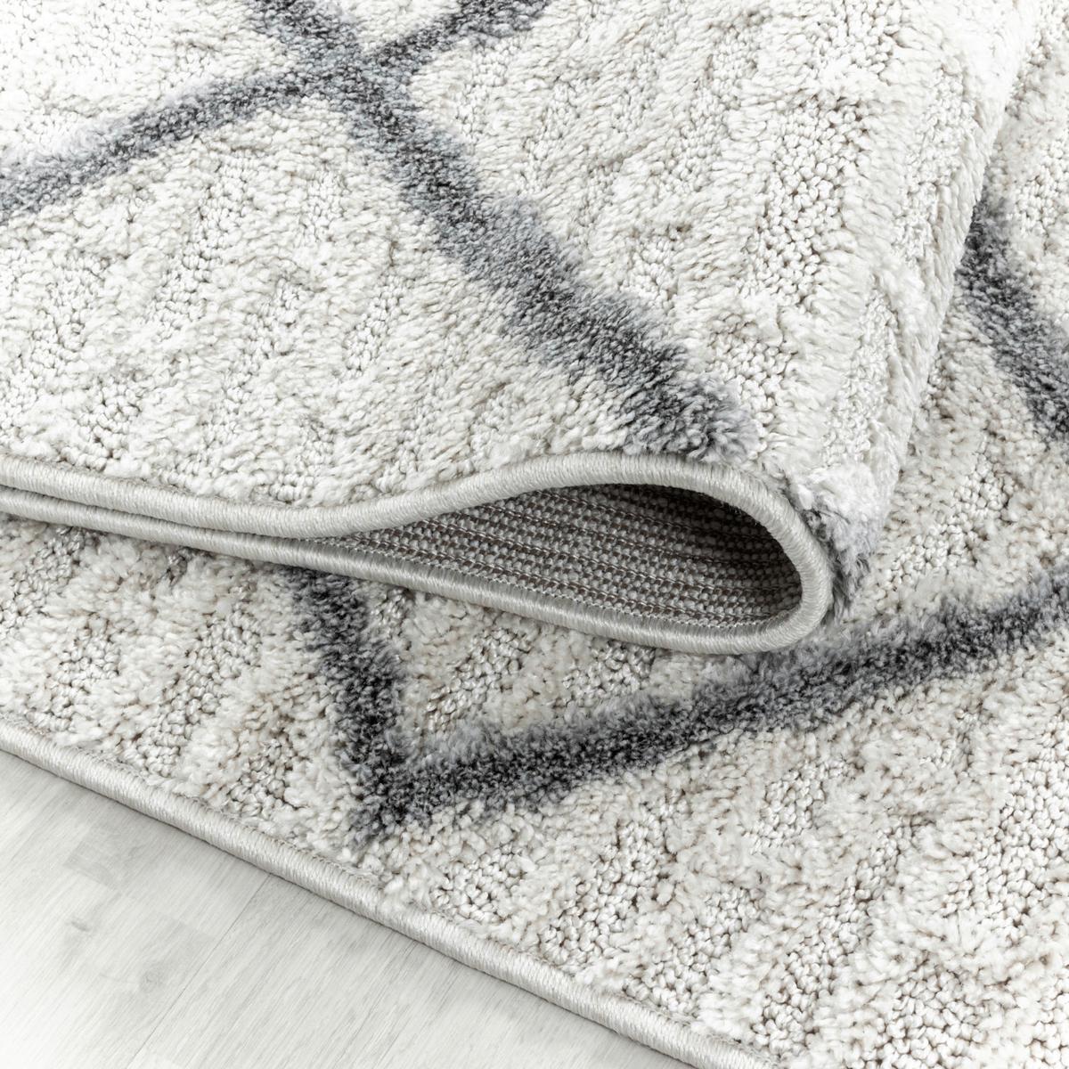 Webteppich Creme/Grau Pisa 80x150 cm - Creme, KONVENTIONELL, Textil (80/150cm)