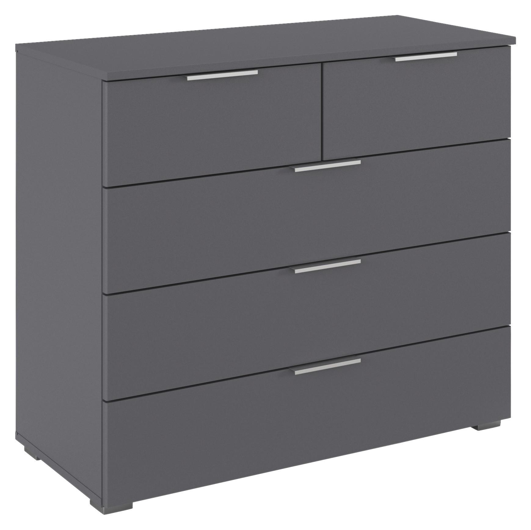Kommode Lamella Grau B: 93 cm - Alufarben/Grau, MODERN, Holzwerkstoff (93/81/42cm) - Rauch Möbel