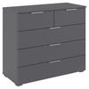 Kommode Lamella Grau B: 93 cm - Alufarben/Grau, MODERN, Holzwerkstoff (93/81/42cm) - Rauch Möbel