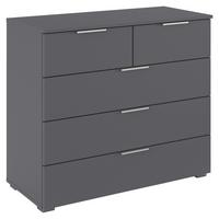 Kommode Lamella Grau B: 93 cm - Alufarben/Grau, MODERN, Holzwerkstoff (93/81/42cm) - Rauch Möbel