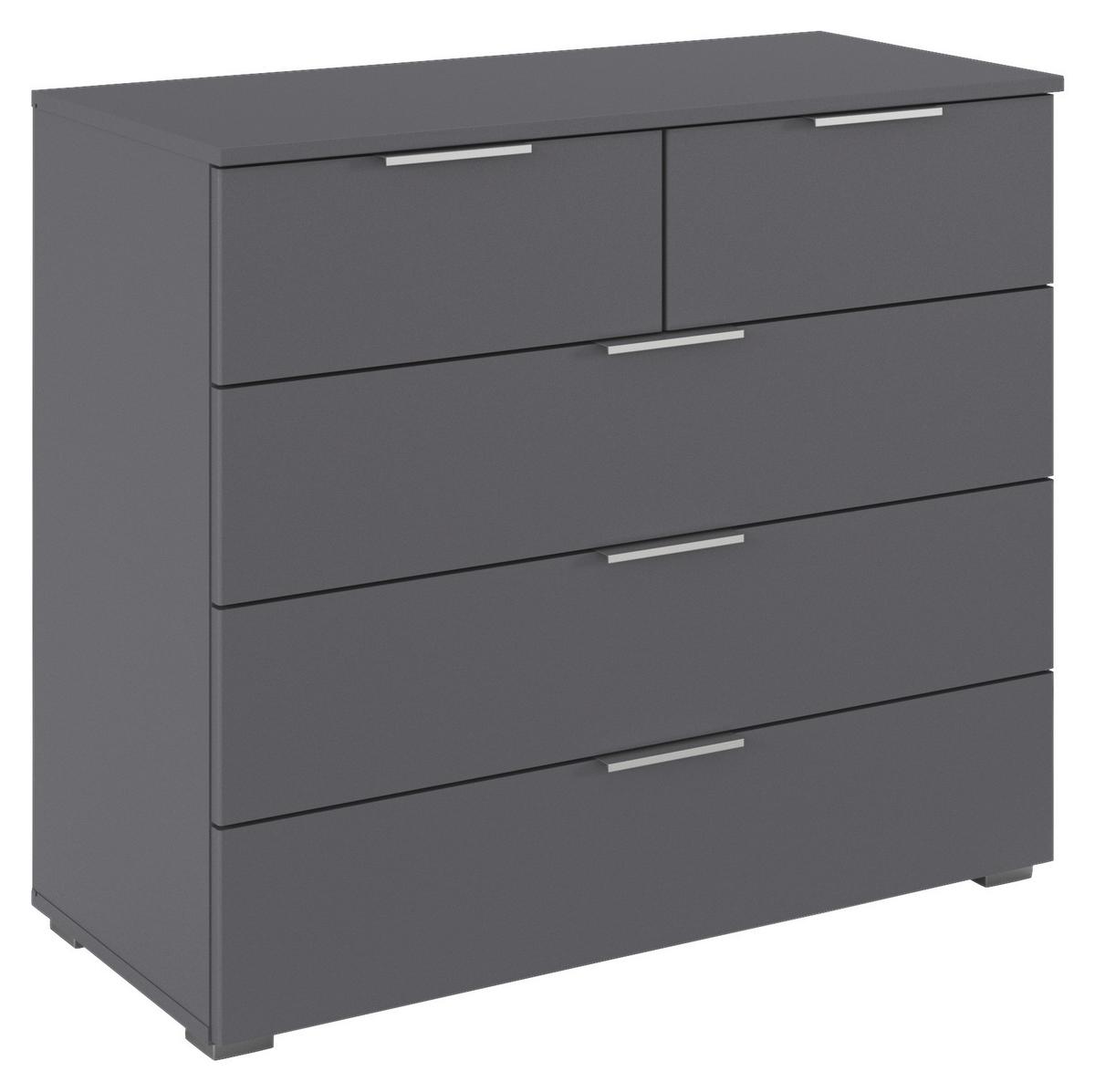 Kommode Lamella Grau B: 93 cm - Alufarben/Grau, MODERN, Holzwerkstoff (93/81/42cm) - Rauch Möbel