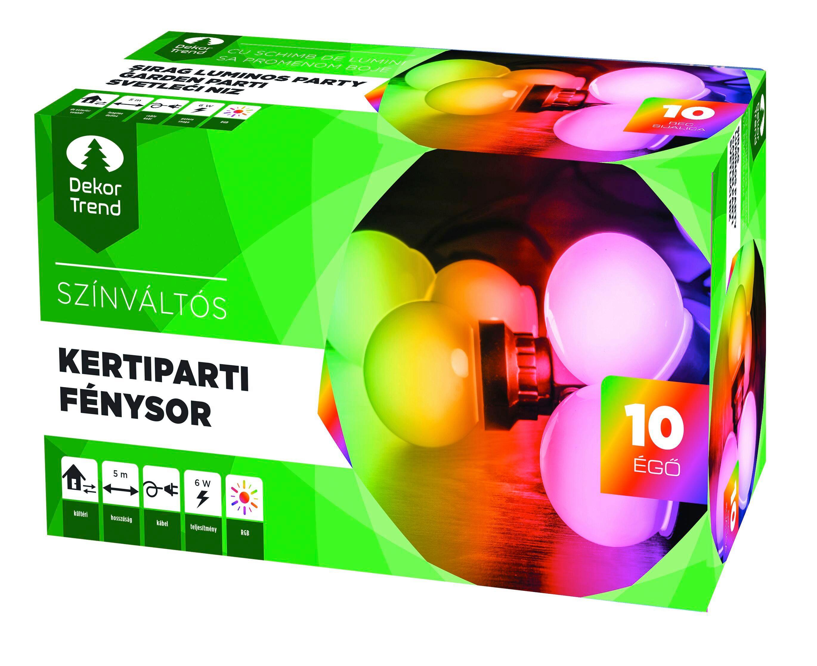 Fényfüzér Kertiparti - lila/lime, Basics, műanyag