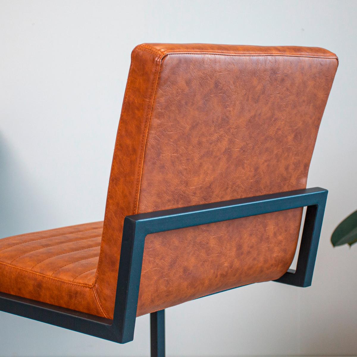 Barhocker-Set Donny Cognac B: 54 cm - Cognac/Schwarz, MODERN, Textil/Metall (54/100/58cm) - MID.YOU