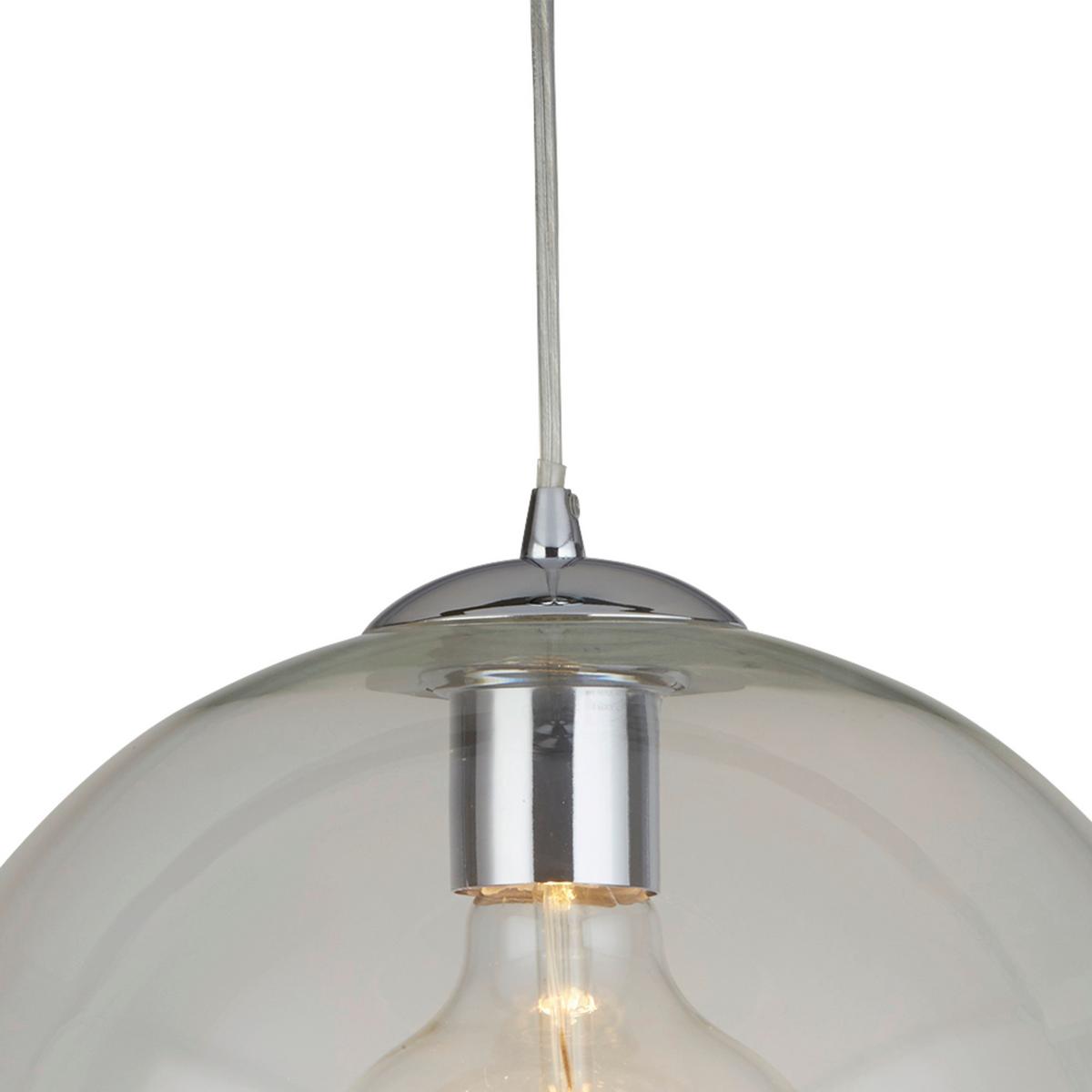 Hängeleuchte Balls H: 120 cm 1-Flammig, höhenverstellbar - Chromfarben, Design, Glas/Metall (30/120cm)