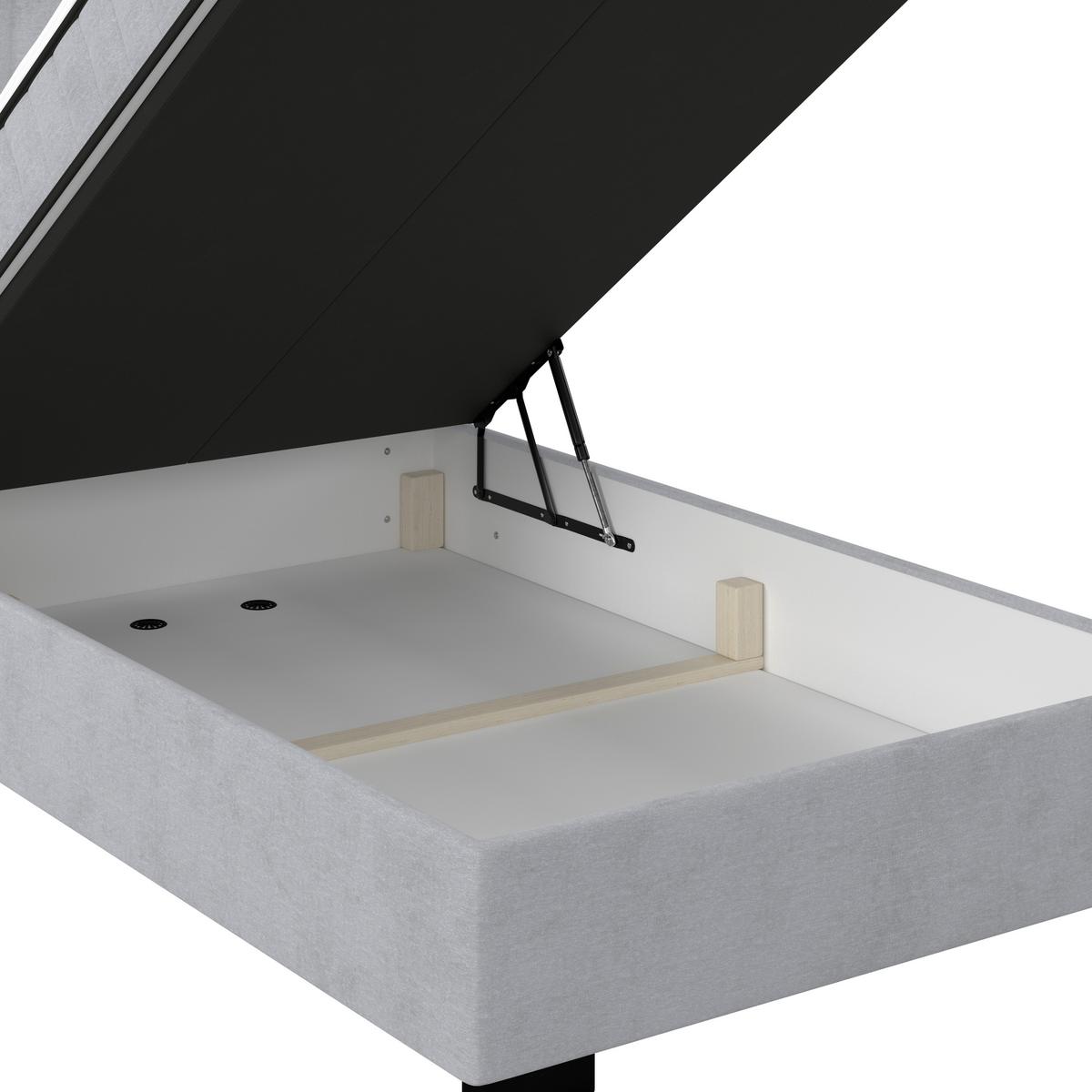 Boxbett Maya 120 - Schwarz/Grau, MODERN, Holz/Holzwerkstoff (120/200cm)