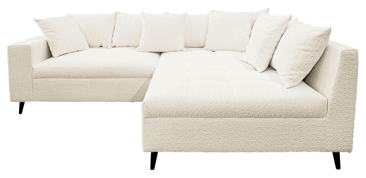 Ecksofa Pruno, Weiß S: 247x174 Cm - Schwarz/Weiß, Design, Textil (247/174cm) - MID.YOU