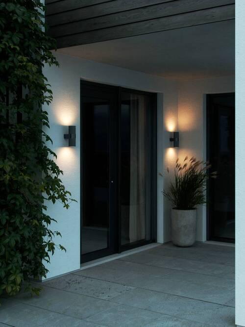 Außenwandleuchte Kyklop Ripple Schwarz B: 14 Cm - Schwarz, Design, Metall (14cm) - Nordlux