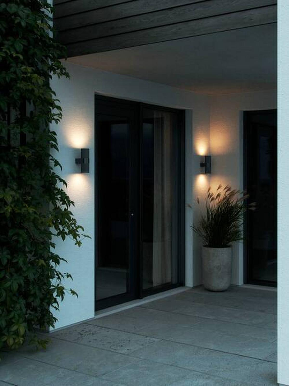 Außenwandleuchte Kyklop Ripple Schwarz B: 14 Cm - Schwarz, Design, Metall (14cm) - Nordlux