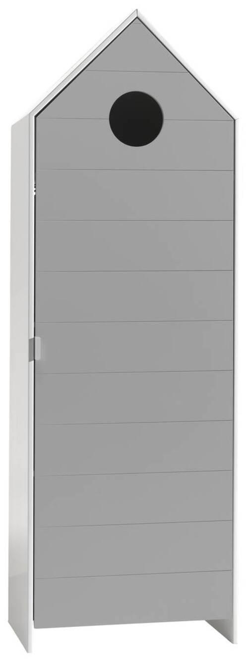 Detská šatníková skriňa CASAMI - sivá/biela, Modern, kompozitné drevo (57,6/171,3/37cm) - MID.YOU