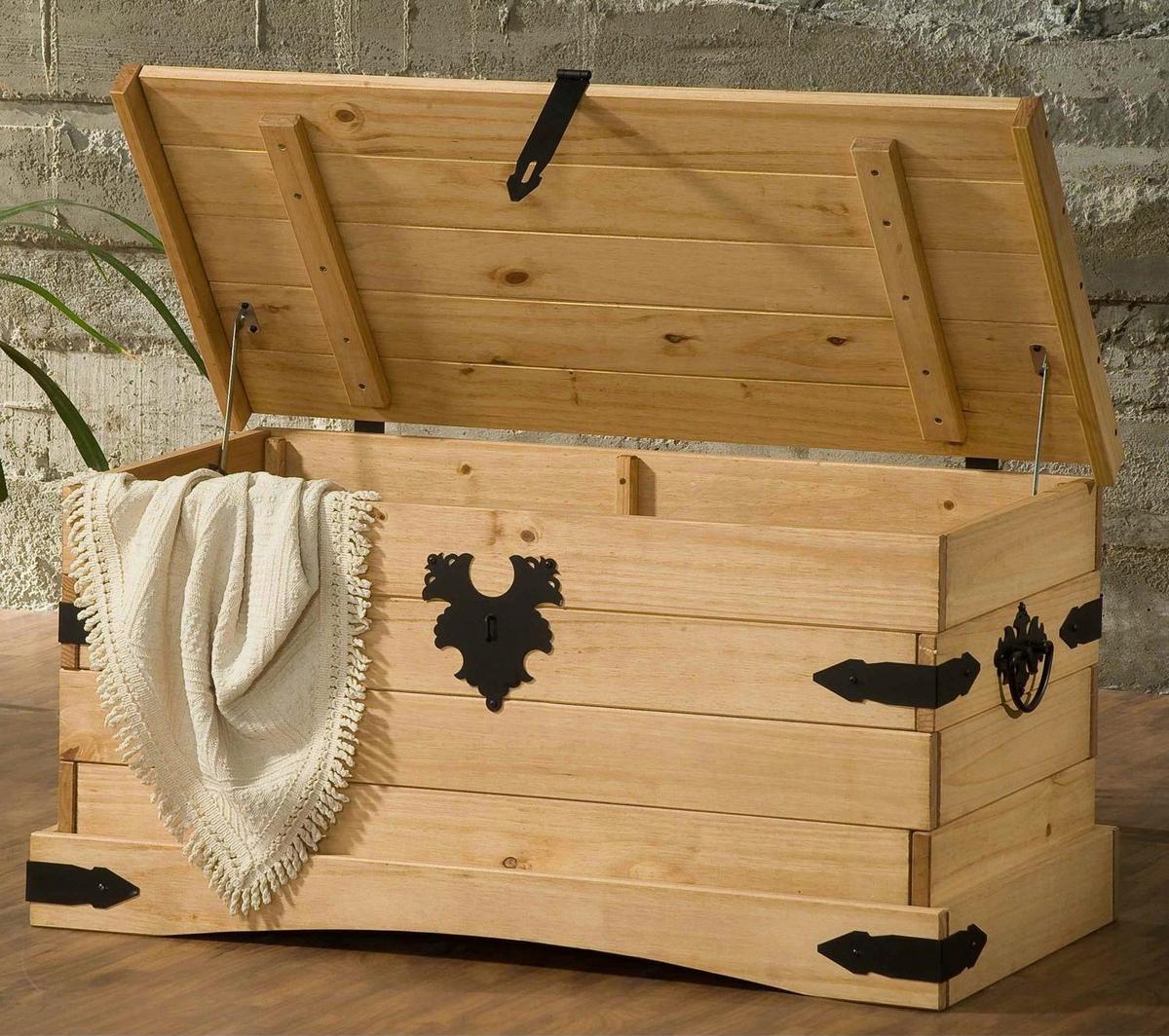 Truhe Honig B: 92 Cm - Honig, Natur, Holz (92/50/46cm) - Livetastic