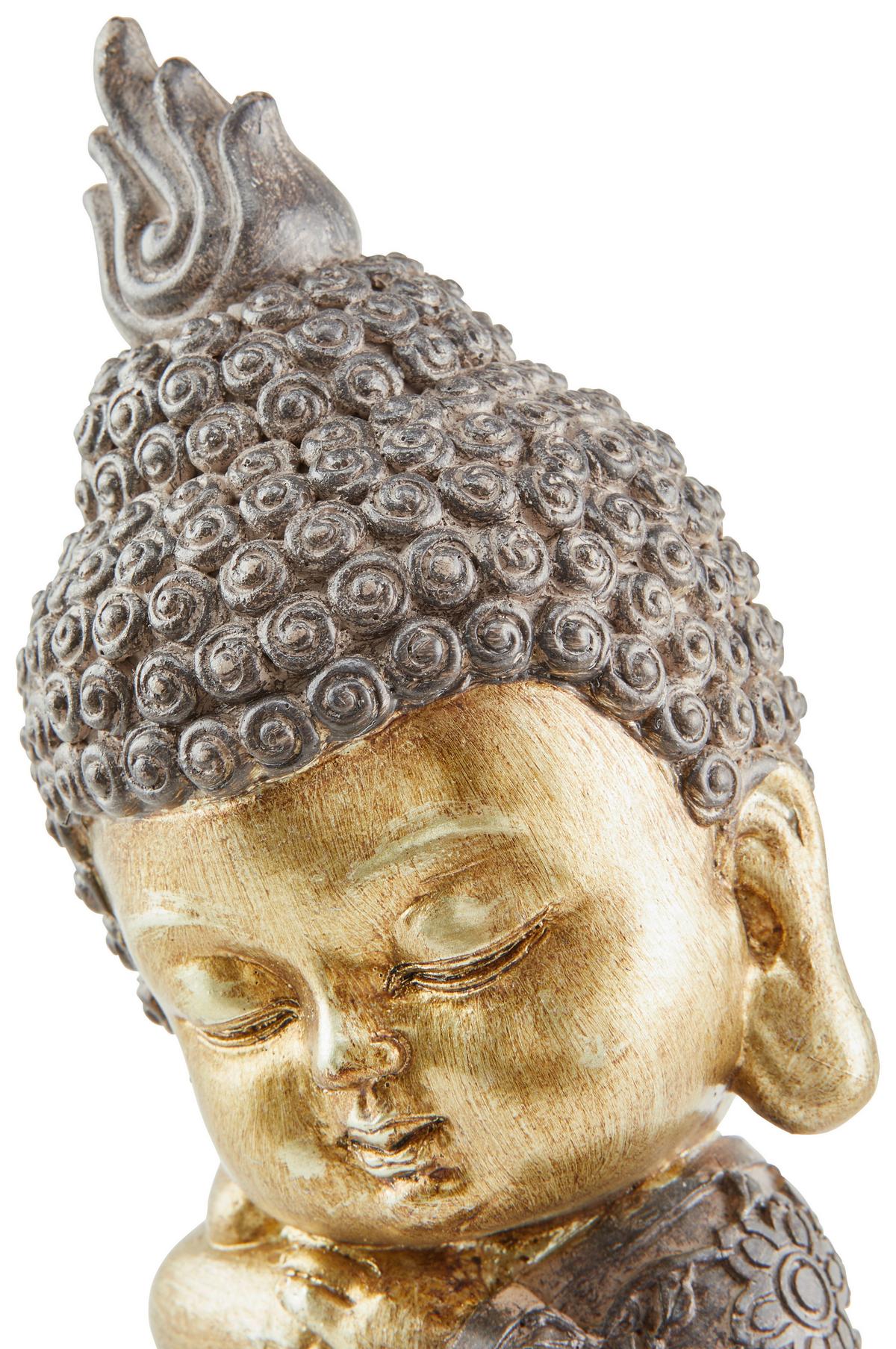 Dekofigur Buddha H: 17 cm Kunststoff für In- und Outdoor - Goldfarben/Braun, LIFESTYLE, Kunststoff (11/9,5/17cm) - Luca Bessoni