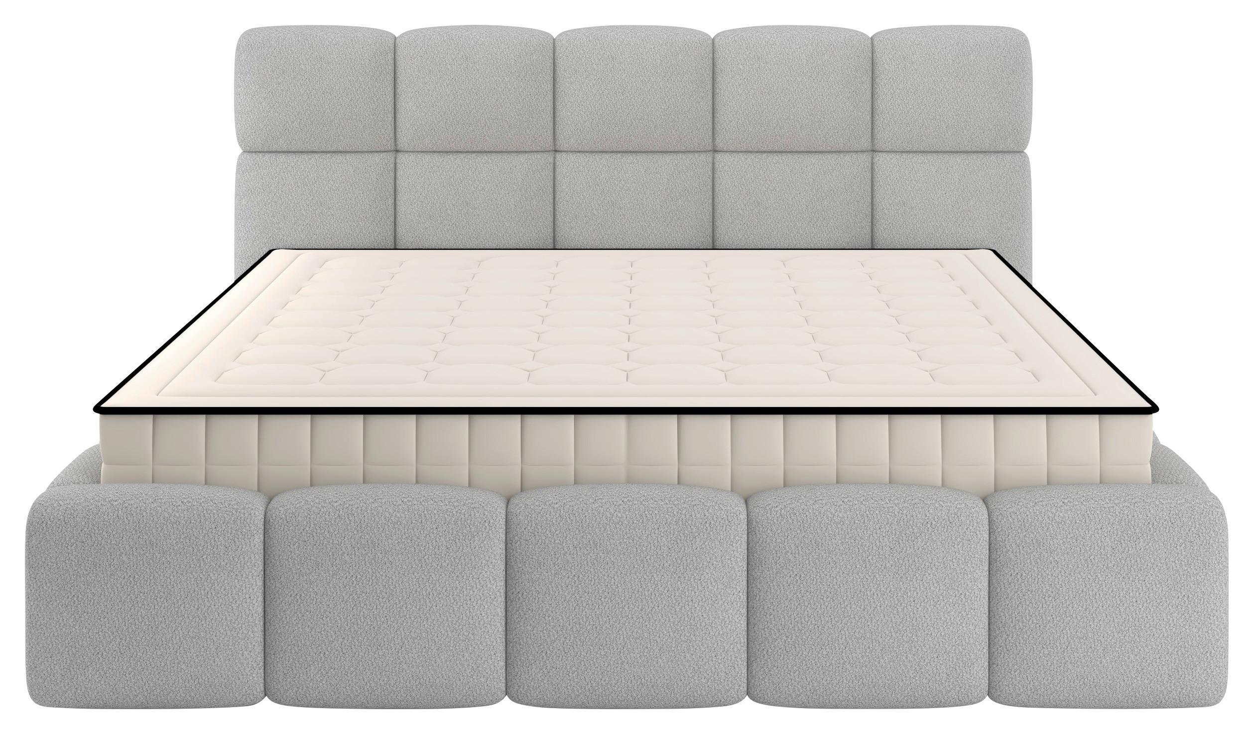 Polsterbett Cloudy mit Matratze Silberfarben, Lf: 180x200 cm - Silberfarben, Trend, Holz/Holzwerkstoff (180/200cm) - Luca Bessoni