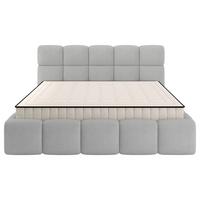 Polsterbett Cloudy Mit Matratze Silberfarben, Lf: 180x200 Cm - Silberfarben, Trend, Holz/Holzwerkstoff (180/200cm) - Luca Bessoni